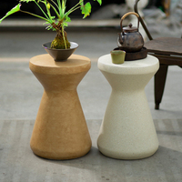 Table d'appoint en ciment Wabi Sabi, table basse ronde moderne de style nordique pour salon, ensemble de meubles de luxe pour canapé et extérieur