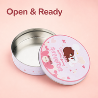 Boîte en métal ronde personnalisée pour biscuits, bonbons et gâteaux, emballage alimentaire en métal de qualité alimentaire pour gâteaux, chocolat et thé, boîtes cadeaux en métal vides