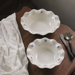 Exquisite Deep Dish Fruit Snack Dish Pure <b>White</b> Wavy Lace Pattern with Plant Motif Tall Dish with Elegant Design - Product Image 1