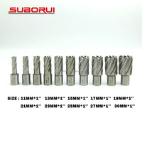 Fraise Annulaire SUBORUI HSS à Queue Weldon, Kit de Fraises Mèches Magnétiques pour Perceuse à Carotter, pour Métal, Acier Inoxydable, Aluminium