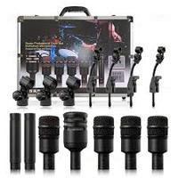 DP72 Kit de microphone à tambour 7 pièces Ensemble de microphone à tambour professionnel pour instrument de musique dynamique avec support pour scène
