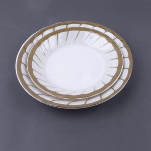 Vajilla Ecológica CRONY para la Escuela, Plato de Plástico para Restaurante, Plato Hondo de Melamina con Rayas Marrones de 8/9/10/11 Pulgadas - Product Image 4