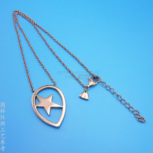 Stainless Steel Rose Gold Necklace <b>Star</b> Pendant Geometric <b>Design</b> Gift For Women - Product Image 3