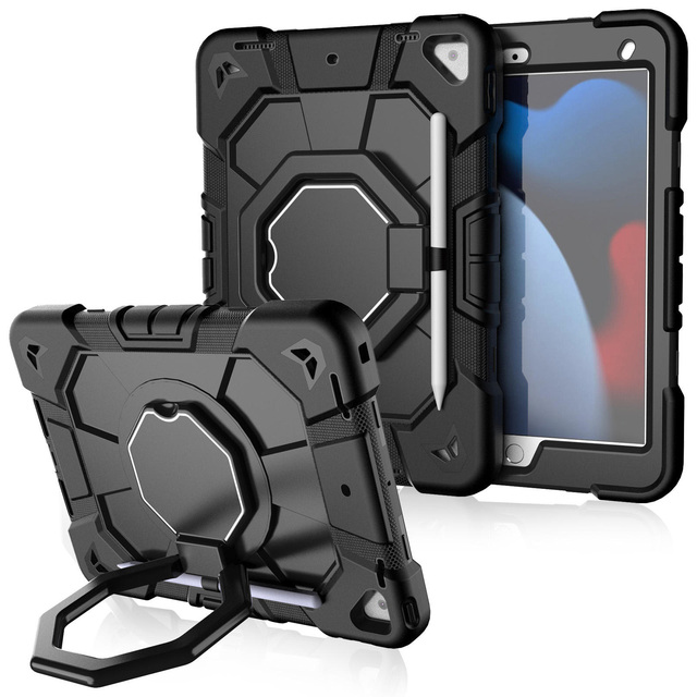 For iPad 7th 8th 9th 10th Generation case 360 Degree Rotating Shockproof Kids Silicone Tablet case for iPad 10.2 10.9 Inch Case