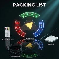 Luz de Fiesta DJ Giratoria de 3 Alas de 120W, RGBW, con Láser, Estroboscópica, Cabezal Móvil Infinito, Control Remoto y Sonido para Clubes, Bodas y Eventos