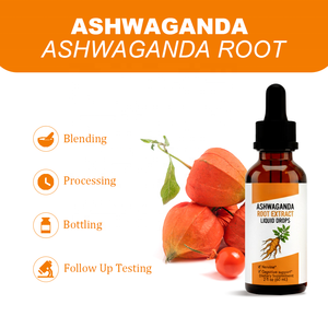 アシュワガンダ根エキス液滴 - 神経と認知機能をサポートする栄養補助食品 |   2液量オンス（60ml） |   OEM/ODM - Product Image 4