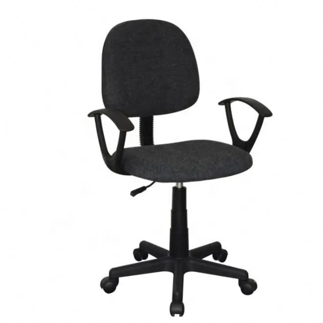 Perfect Posture Delux Fabric Task Chair with Armrests Black Task Chair with Build-in Lumbar Support Pneumatic Seat Height Adjust