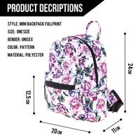 Nouveauté Sac à dos mini 9 pouces pour filles Petit sac de voyage avec image romantique de rose violette