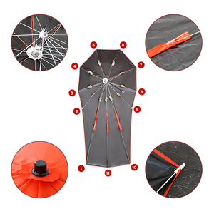 ร่มรถจักรยานยนต์สำหรับตั้งแคมป์เคลือบเงินยูวีขนาด11K 2.1M ควบคุมด้วยตัวเองขนาดใหญ่หลากสี - Product Image 6