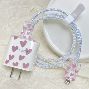 Custodia cuore colorato per <span class=keywords><strong>Apple</strong></span> 18W/20W US custodia per la testa del caricatore veloce per <span class=keywords><strong>iPhone</strong></span> 14/13/12 cavo dati tipo C custodia di protezione del cavo - Product Image 2