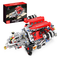 Ensemble de construction technique de moteur en V de 730 pièces, transmission motorisée, blocs d'assemblage mécanique, jouet éducatif STEM pour enfants