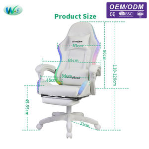 WS8461 Professionelle <span class=keywords><strong>Gaming</strong></span>-Stühle Hochlehner PU-Bürostuhl Drehstuhl mit Lendenwirbelstütze Spielstühle - Product Image 2