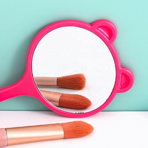 Espejo de maquillaje de mano portátil con forma de oso bonito al por mayor espejo de pestañas de salón espejo de mano rosa para niña - Product Image 4