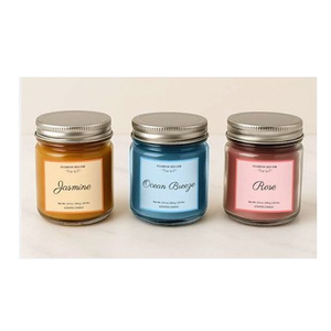 Luxury Glass Jar Soy Wax Scented <b>Candle</b> with Aluminium Lid <b>Long</b> Lasting Home Fragrance <b>Candle</b> for Spa Decor Gift Wholesale - Product Image 1