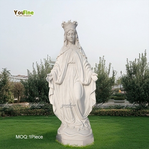Statue de <span class=keywords><strong>la</strong></span> <span class=keywords><strong>Vierge</strong></span> de <span class=keywords><strong>Fatima</strong></span> en marbre naturel extérieur de jardin grandeur nature Sculpture portant une couronne - Product Image 6