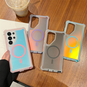 เคสโทรศัพท์มือถือแบบไล่เฉดสี ลายเลเซอร์แม่เหล็ก สำหรับ Samsung 26 ultra S25 S24 FE plus A Series ป้องกันการกระแทก ฝาหลัง IMD - Product Image 1