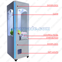 Mini machine à griffes d'arcade personnalisable, de style métallique, avec logo, pour la location, pour la distribution de jouets et d'articles en peluche, à monnayeur, pour fêtes et événements