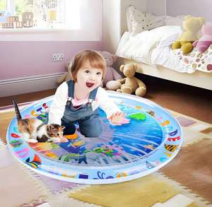 Nouveau à la mode été mignon dessin animé rond infantile intéressant magique gonflable <span class=keywords><strong>Chow</strong></span> résistance épaissi tapis de jeu d'eau pour animaux de compagnie - Product Image 6