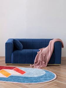 Style italien Simple Lumière Luxe Salon Sectionnel Unique <span class=keywords><strong>Causeuse</strong></span> Petit Canape <span class=keywords><strong>Moderne</strong></span> Velours Bleu Canapé Personnalisé - Product Image 4