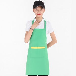 Tablier vert en polyester avec poche pour restaurant, bar, vêtements de travail, uniforme pour femmes - Product Image 1