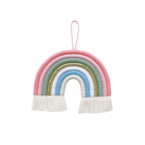 Macramé de algodón hecho a mano para la habitación del bebé, colgante de pared, decoración de arco iris - Product Image 6