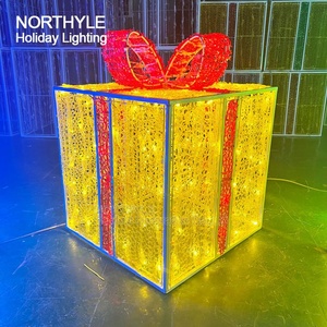 Escultura de Iluminación LED 3D con Motivos Navideños/Halloween, Juego de Cajas de Regalo de PVC, IP65 Impermeable, para Decoraciones Navideñas y de Paisajes - Product Image 4