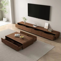 Mueble de TV Moderno de Madera para Salón, Diseño de Lujo en Color Negro