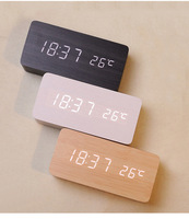 Réveil électronique moderne et minimaliste en PVC, forme triangulaire, silencieux, pour étudiants/bureau, affichage LED, élégant, MDF+PVC