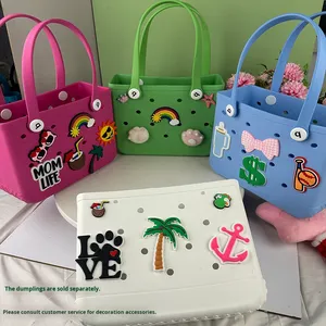 กระเป๋าชายหาด Eva สไตล์เกาหลี โลโก้สั่งทำได้ ขนาดเล็ก สดใส สะพายข้างได้ มีหูหิ้วสองข้าง ทำจาก PU นุ่ม เหมาะสำหรับกิจกรรมกลางแจ้ง ว่ายน้ำ วันหยุด และช้อปปิ้ง - Product Image 4