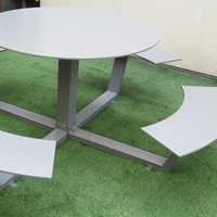 Ensemble de table et chaises de pique-nique en acier galvanisé pour extérieur, idéal pour jardin et parc - Vente en gros usine