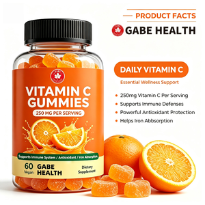 Gomitas de Vitamina C al por Mayor, 250 mg, 60 Unidades, Veganas, Naturales, Sabor Naranja, Refuerzo Inmunológico, Antioxidante, Absorción de Hierro, para Niños y Adultos, Uso Diario, OEM - Product Image 2