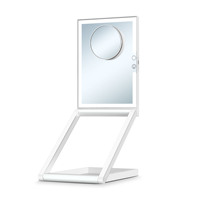 New Multifunctional Desktop Portable Folding Led Square Standing Cosmetic Mirror Plastic Frame Glass Storage Box 10 Times