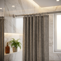 Juego de Barra de Cortina Larga Moderna Ajustable Sin Perforaciones - Diseño Metálico Elegante para Decoración del Hogar, Baño, Ducha, Cocina y Almacenamiento