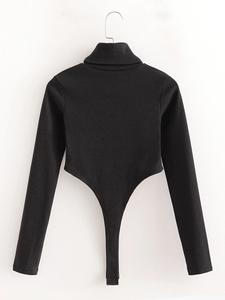 Expédition rapide, body sexy pour femmes, automne-hiver, col roulé, manches longues, polyester, <span class=keywords><strong>pull</strong></span>, mini <span class=keywords><strong>string</strong></span> à découpe haute pour femmes - Product Image 3
