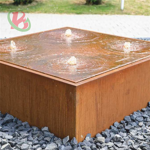 Fontaine à eau extérieure en acier Corten Fontaines à cascade murales en métal durables - Product Image 4