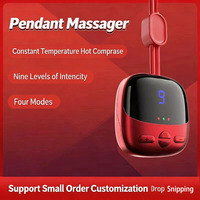 Mini masseur de cou portable, pendentif intelligent à température constante, compresse chaude, 4 modes, 9 niveaux, batterie au lithium intégrée