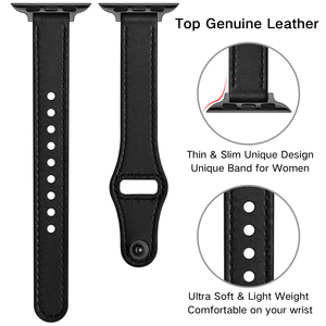 Cinturino per Orologio in Vera Pelle di Alta Qualità, Design Sottile e Traspirante, Cinturino Morbido in Pelle per Smartwatch da 38/40/41/42/44/45/49mm - Product Image 4