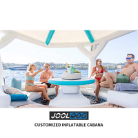 Plateforme flottante de loisirs gonflable en PVC personnalisée, île, quai, cabane avec tente