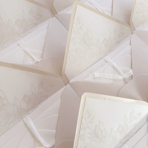 Juego de Invitaciones de Boda de Lujo, Papel Artístico con Grabado en Relieve, Tarjetas RSVP - Product Image 4