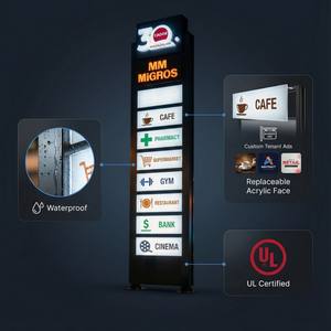 Placa de Publicidade em Pé de Alta Qualidade com LED para Sinalização e Orientação em Centro Comercial - Product Image 2