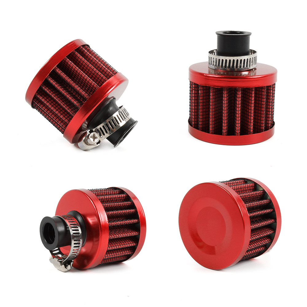 thumbnail image 2 of TASAN RACING 12MM Air Filter Cold Air Intake Filter Breather Turbo Vent Universal Air Intake Filter Cleaner Red 2 of 11