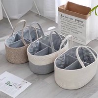 Panier de rangement pour couches portable avec logo personnalisé, corde en coton, panier à couches arc-en-ciel, sac à couches pour bébé, organisateur pour maman, panier à couches pour bébé