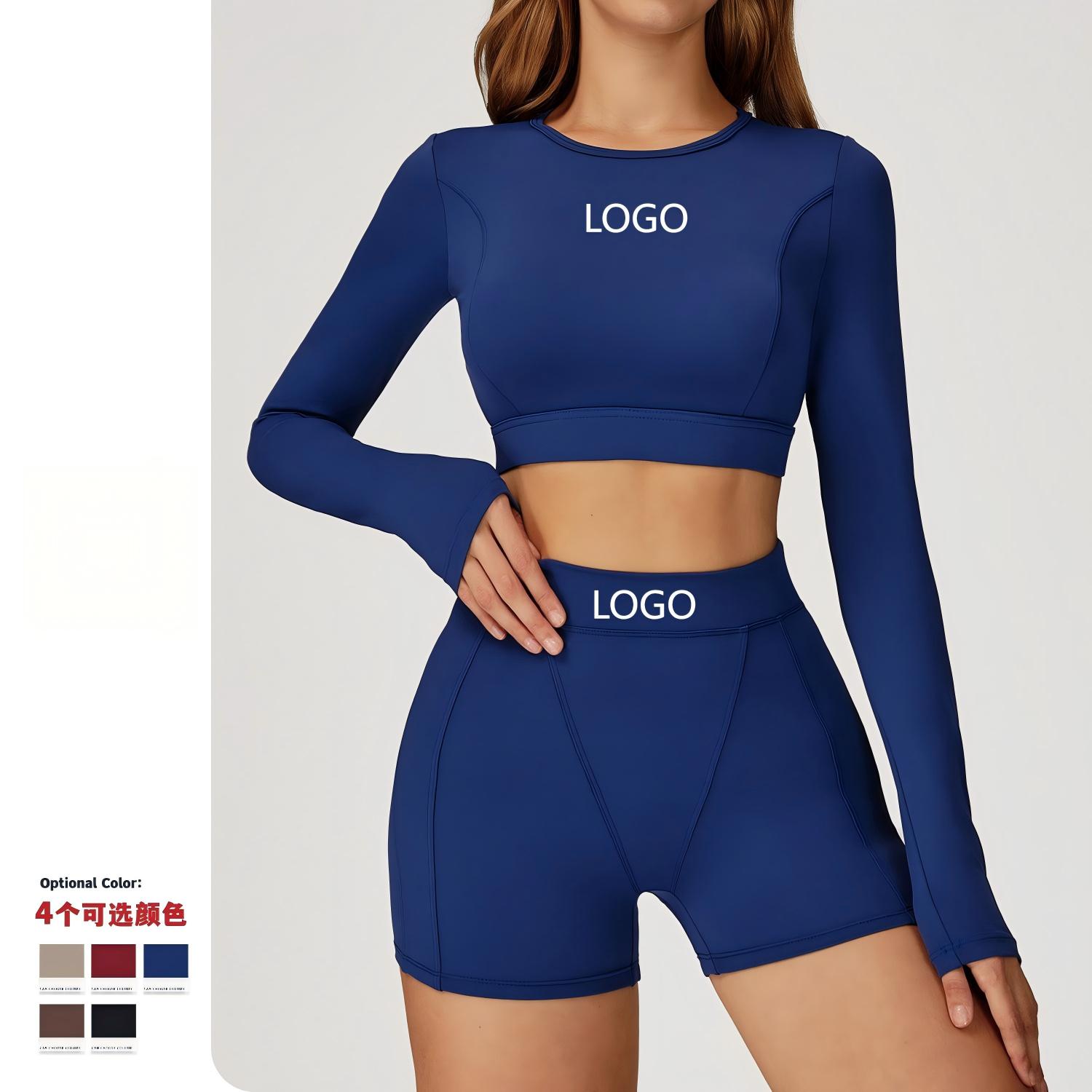 2025 Breathable Lightweight Eco-Friendly Nylon Spandex Seamless Yoga Plus Size Long-sleeved Four-Way Stretch Round-neck Top