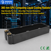 OCOCOO CRD36H5-45R Radiator Tembaga 360mm Tanpa Timbal, Pendingin Air untuk Server AI dan Workstation, Tebal 45mm
