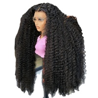 Peluca frontal de encaje completo HD 13x6 sin pegamento, cabello virgen brasileño rizado kinky, peluca frontal de encaje de cabello humano vietnamita sin procesar para mujer
