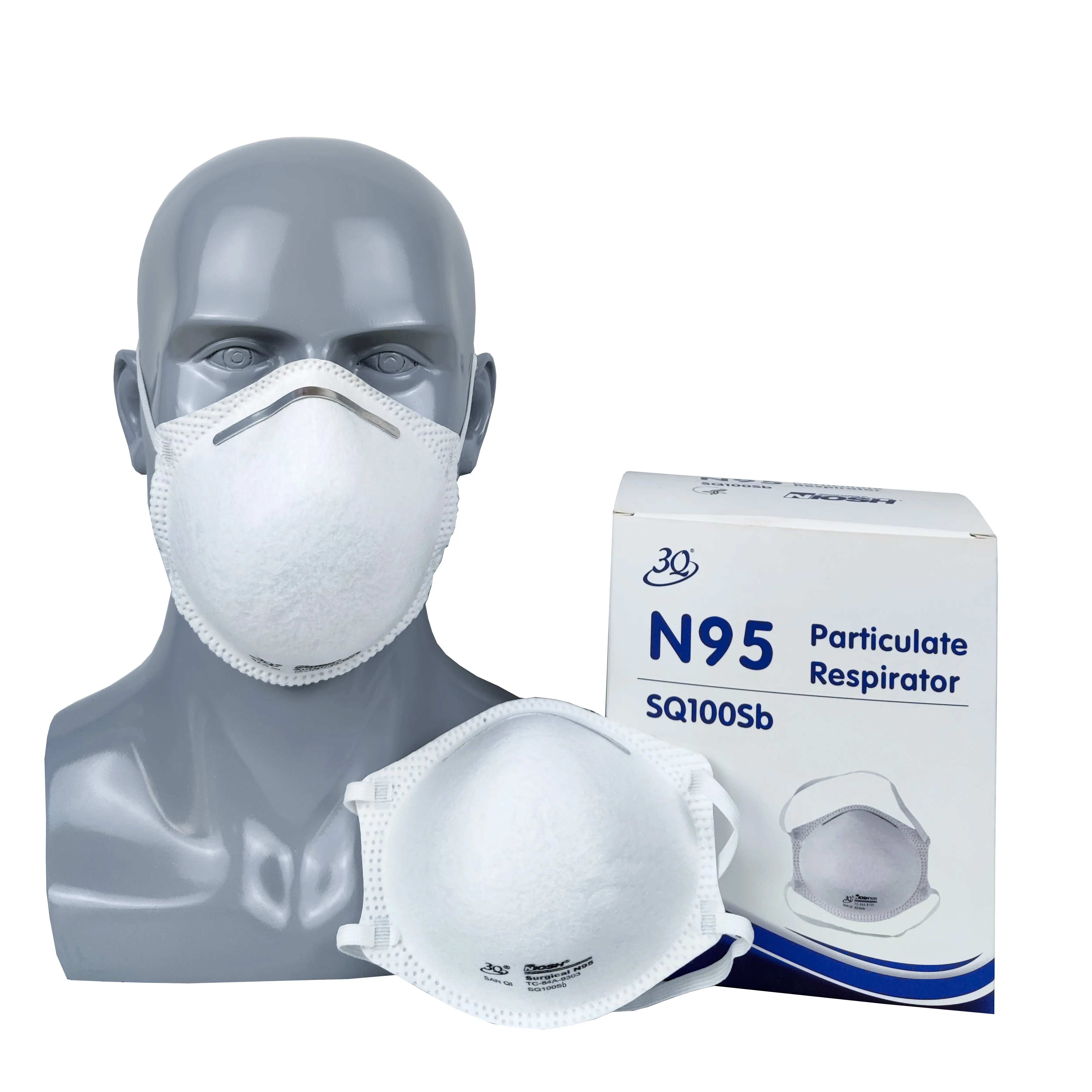 Wholesale 3Q Head Loop 3D Breathable 5 Ply Non-woven Disposable Facemask N95 Respirator Mask N95Mask