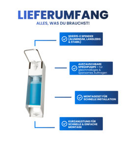 Dispensador de Desinfectante de Manos Manual de Aluminio con Palanca de Brazo Corto, Botella EURO de 500 ml, Montado en la Pared, Doble Recarga de Jabón, para Baño y Hogar - Product Image 3