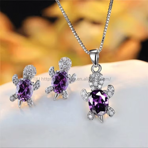 European and American Fashion Women's Lovely <b>Turtle</b> Earrings <b>Necklace</b> Set - Product Image 1