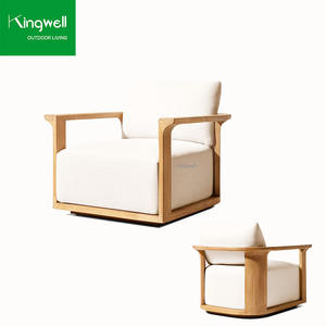 Conjunto de Sofás de Madera de Teca Modernos para Exteriores, Muebles de Jardín de Madera de Teca para Hotel, Parque, Balcón y <span class=keywords><strong>Bistro</strong></span> - Product Image 4