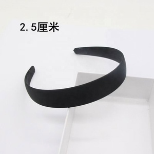 2cm 2.5cm 3cm 4cm Wide Ladies Girls No Slip Lined Ribbon Plastic <strong>White</strong> and <strong>Black</strong> Solid One Color Hairband Matte Satin <strong>Headband</strong> - Product Image 5